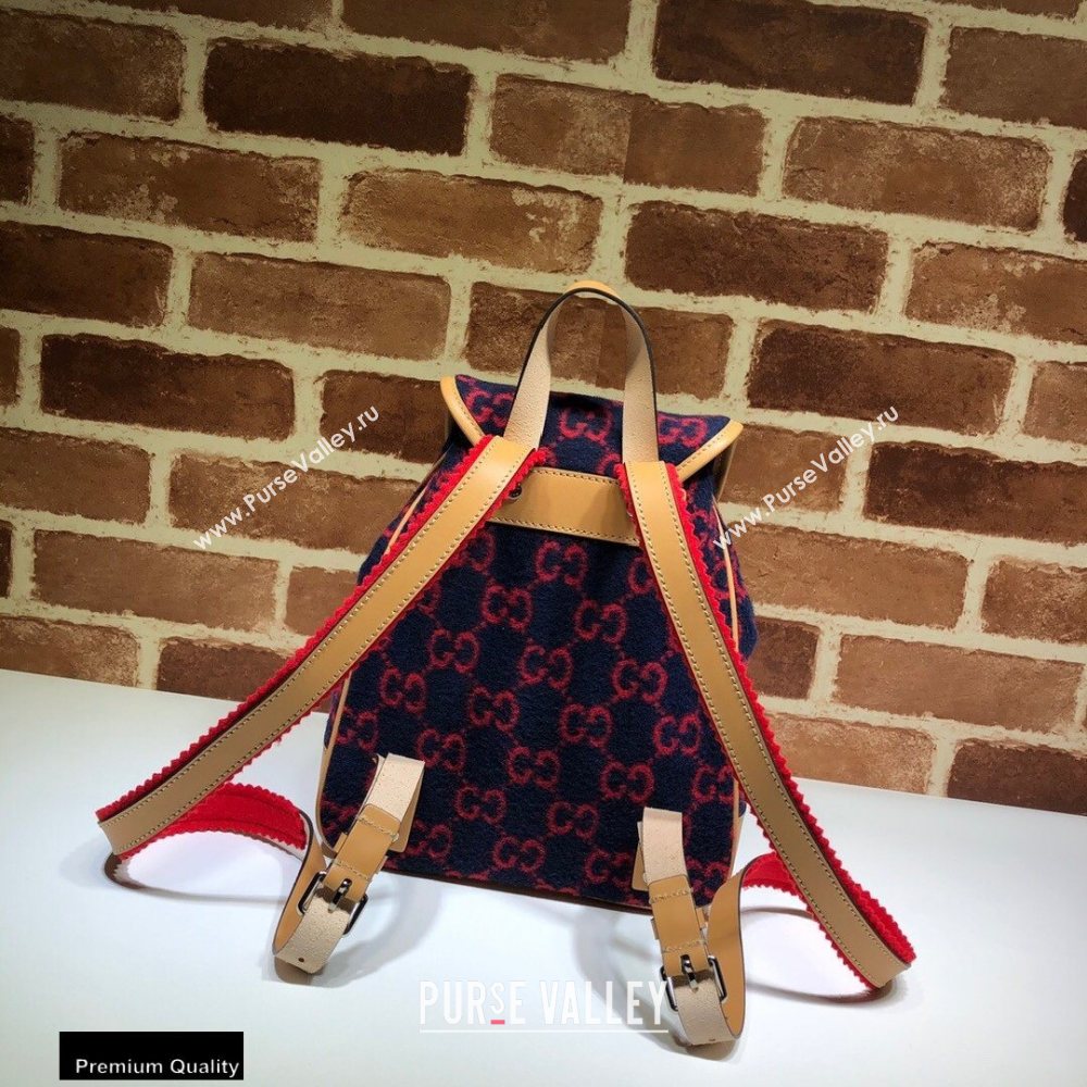 Gucci Childrens GG Backpack Bag 630818 Blue/Red Wool 2020 (dlh-20110511)