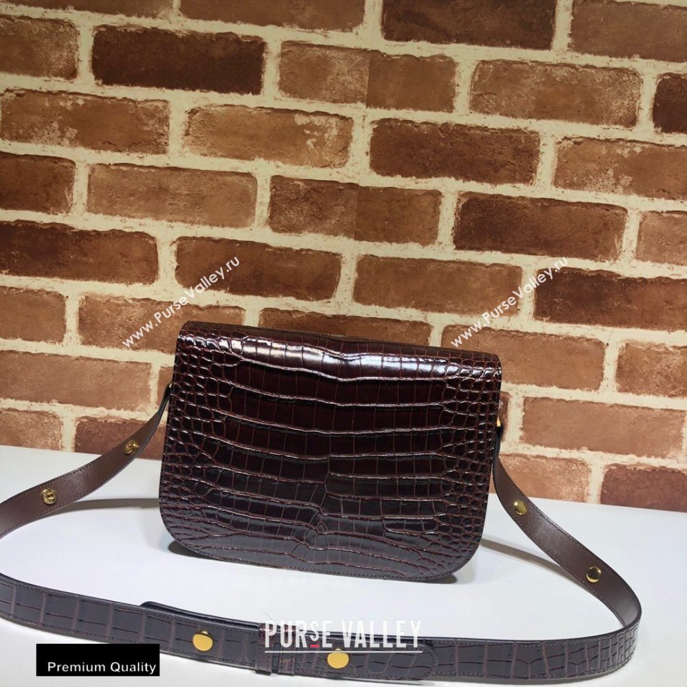 Gucci 1955 Horsebit Shoulder Bag 602204 Croco Pattern Coffee 2020 (dlh-20110501)