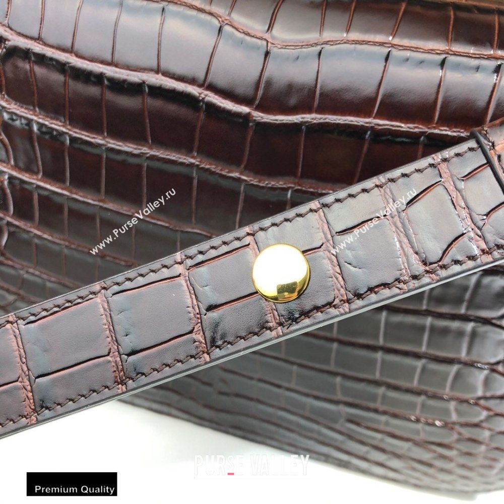 Gucci 1955 Horsebit Shoulder Bag 602204 Croco Pattern Coffee 2020 (dlh-20110501)