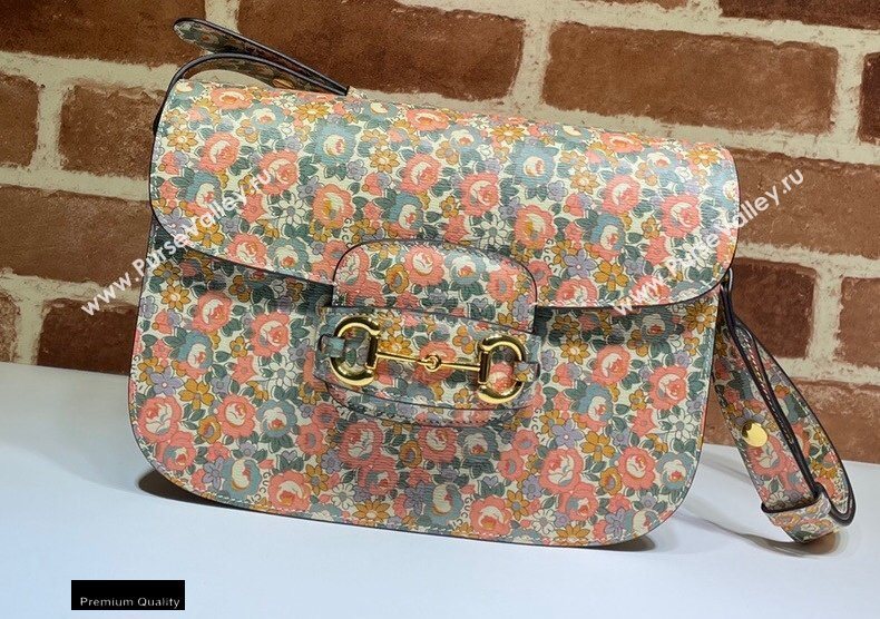 Gucci 1955 Horsebit Shoulder Bag 602204 Floral Print Liberty London 2020 (dlh-20110503)