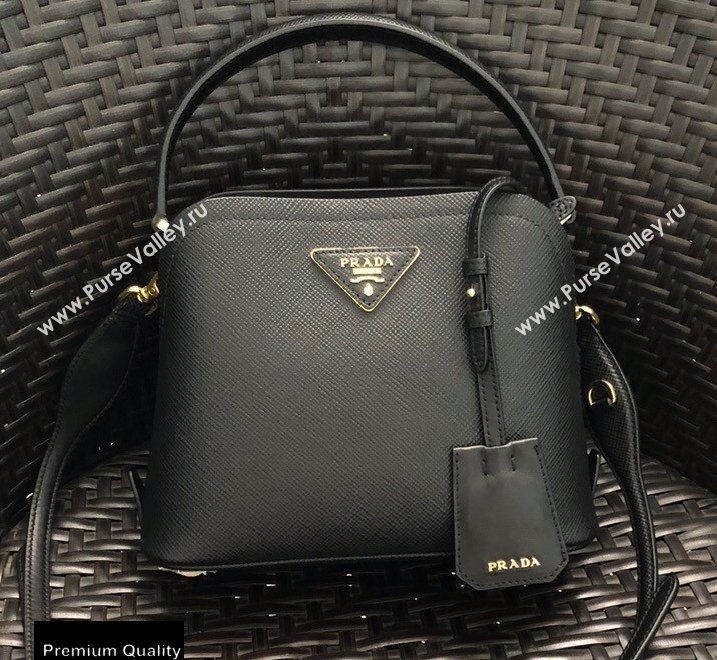 Prada Micro Saffiano Leather Matinee Bag 1BA286 Black 2020 (gongyifang-20110615)