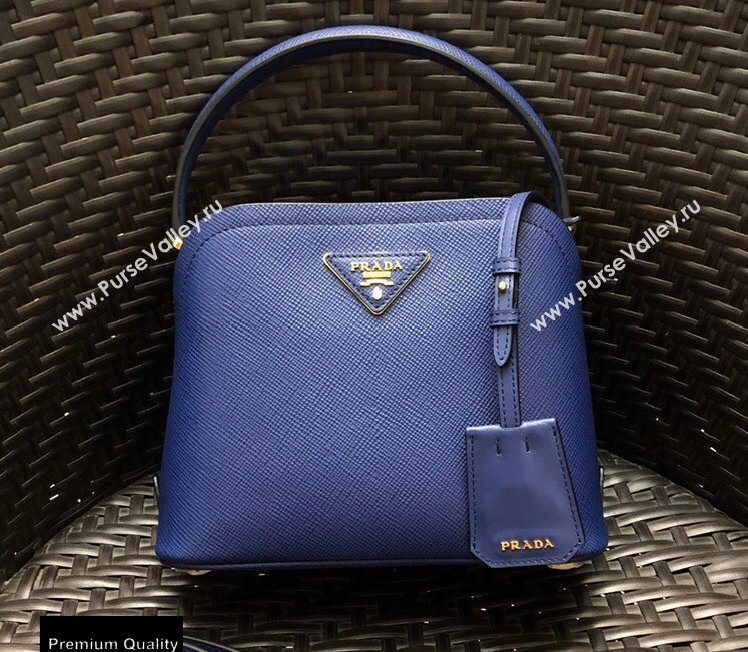 Prada Micro Saffiano Leather Matinee Bag 1BA286 Blue 2020 (gongyifang-20110616)