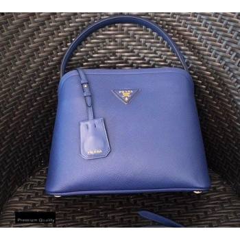 Prada Medium Saffiano Leather Matinee Bag 1BA282 Blue 2020 (gongyifang-20110611)