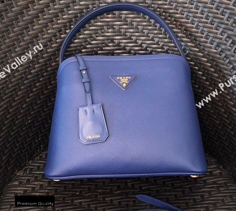 Prada Medium Saffiano Leather Matinee Bag 1BA282 Blue 2020 (gongyifang-20110611)