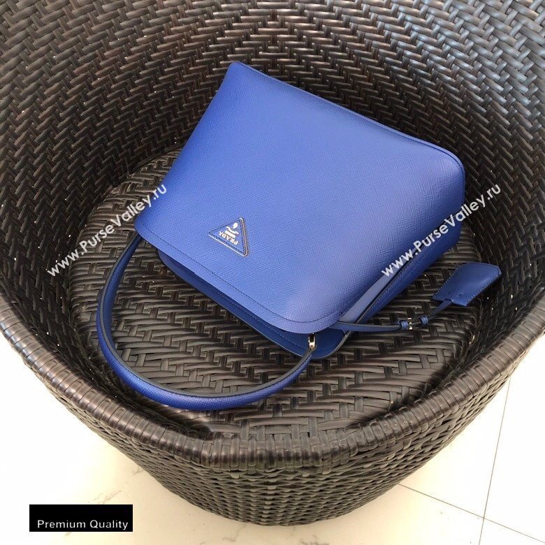 Prada Medium Saffiano Leather Matinee Bag 1BA282 Blue 2020 (gongyifang-20110611)