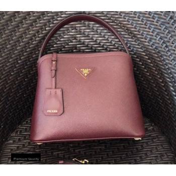 Prada Medium Saffiano Leather Matinee Bag 1BA282 Burgundy 2020 (gongyifang-20110612)