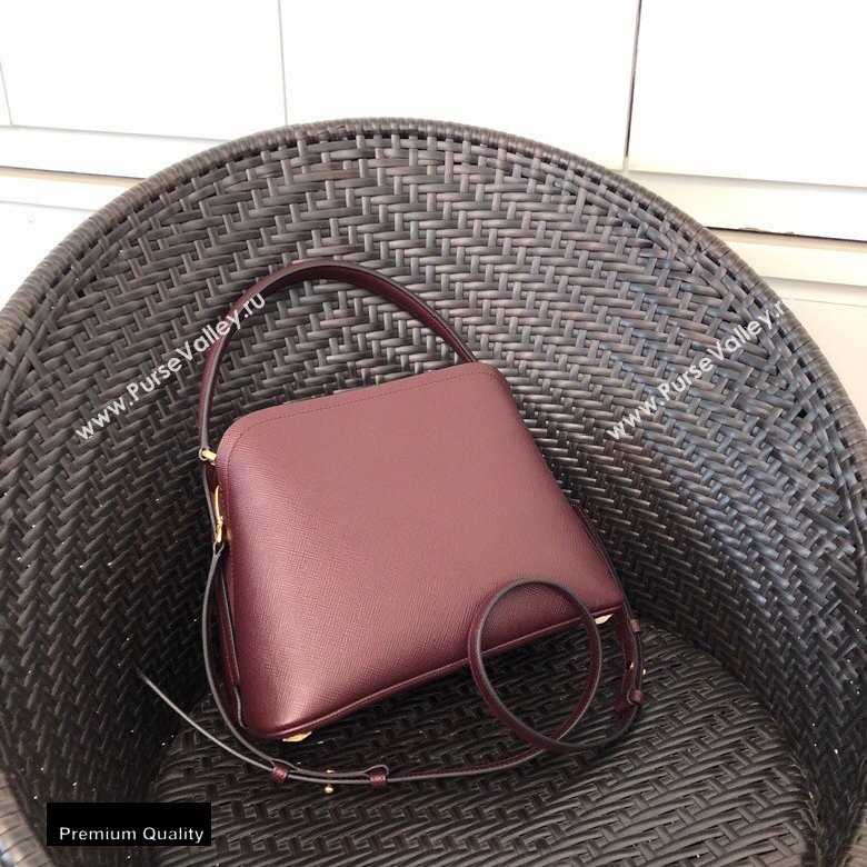 Prada Medium Saffiano Leather Matinee Bag 1BA282 Burgundy 2020 (gongyifang-20110612)