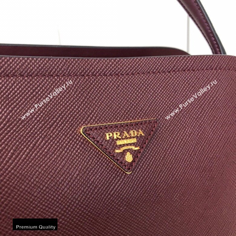 Prada Medium Saffiano Leather Matinee Bag 1BA282 Burgundy 2020 (gongyifang-20110612)