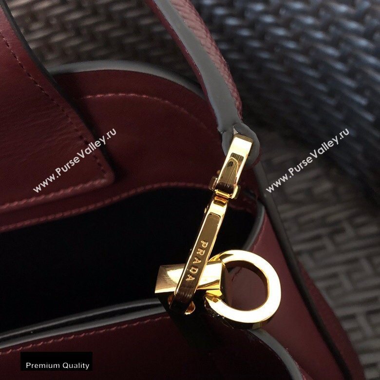 Prada Medium Saffiano Leather Matinee Bag 1BA282 Burgundy 2020 (gongyifang-20110612)