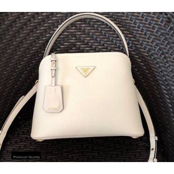 Prada Medium Saffiano Leather Matinee Bag 1BA282 White 2020 (gongyifang-20110610)