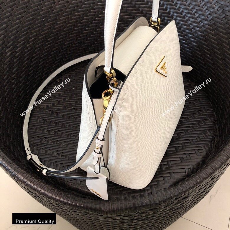 Prada Medium Saffiano Leather Matinee Bag 1BA282 White 2020 (gongyifang-20110610)