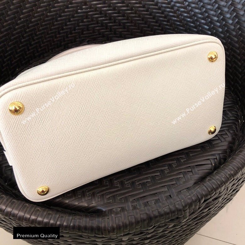 Prada Medium Saffiano Leather Matinee Bag 1BA282 White 2020 (gongyifang-20110610)