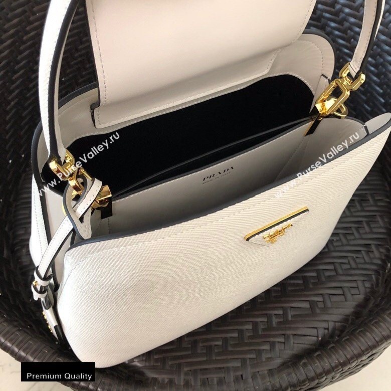 Prada Medium Saffiano Leather Matinee Bag 1BA282 White 2020 (gongyifang-20110610)