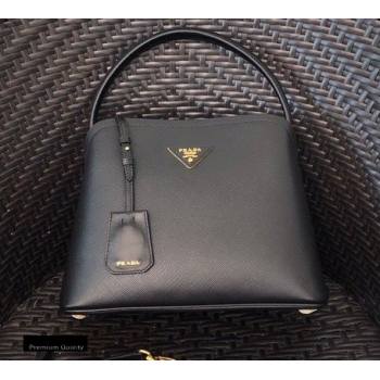 Prada Medium Saffiano Leather Matinee Bag 1BA282 Black 2020 (gongyifang-20110607)