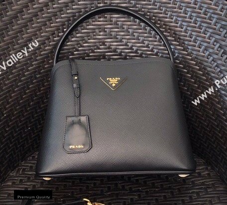 Prada Medium Saffiano Leather Matinee Bag 1BA282 Black 2020 (gongyifang-20110607)