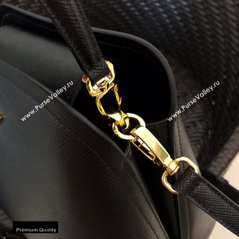 Prada Medium Saffiano Leather Matinee Bag 1BA282 Black 2020 (gongyifang-20110607)