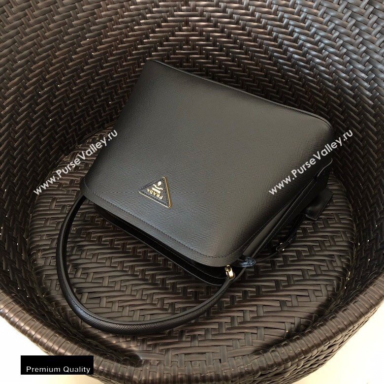 Prada Medium Saffiano Leather Matinee Bag 1BA282 Black 2020 (gongyifang-20110607)