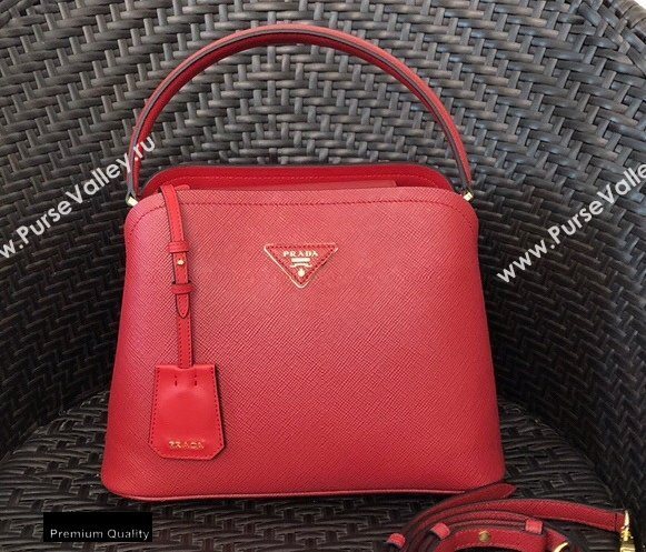 Prada Medium Saffiano Leather Matinee Bag 1BA282 Red 2020 (gongyifang-20110608)