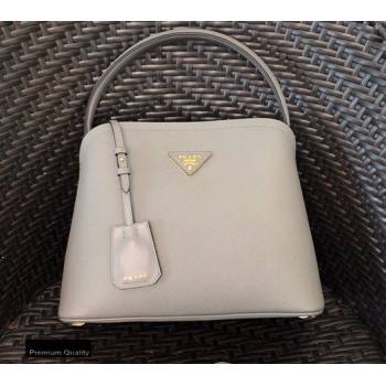 Prada Medium Saffiano Leather Matinee Bag 1BA282 Gray 2020 (gongyifang-20110609)