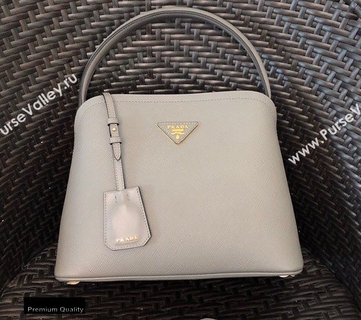 Prada Medium Saffiano Leather Matinee Bag 1BA282 Gray 2020 (gongyifang-20110609)