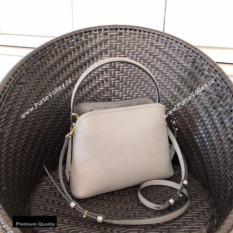 Prada Medium Saffiano Leather Matinee Bag 1BA282 Gray 2020 (gongyifang-20110609)