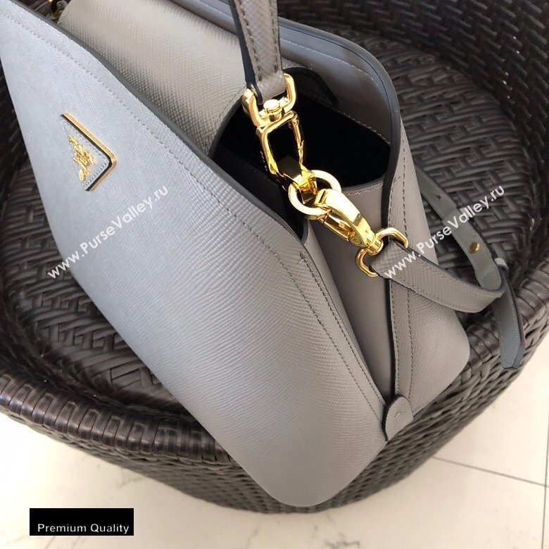 Prada Medium Saffiano Leather Matinee Bag 1BA282 Gray 2020 (gongyifang-20110609)