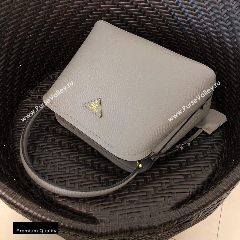 Prada Medium Saffiano Leather Matinee Bag 1BA282 Gray 2020 (gongyifang-20110609)