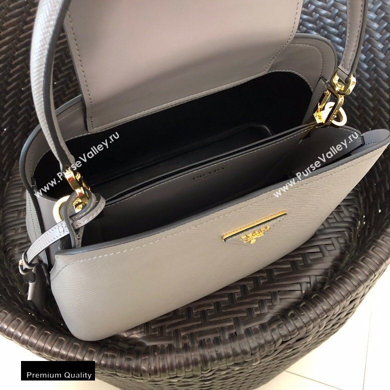 Prada Medium Saffiano Leather Matinee Bag 1BA282 Gray 2020 (gongyifang-20110609)