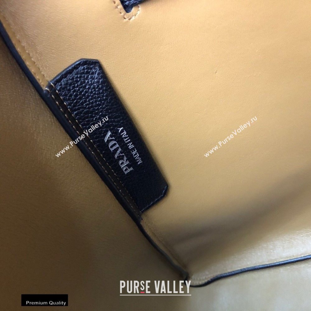 Prada Soft Leather Tote Bag with Drawstring Closure 1BG339 Black 2020 (gongyifang-20110601)