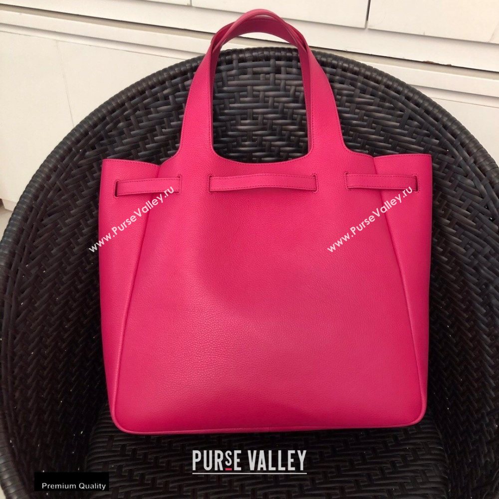 Prada Soft Leather Tote Bag with Drawstring Closure 1BG339 Fuchsia 2020 (gongyifang-20110603)