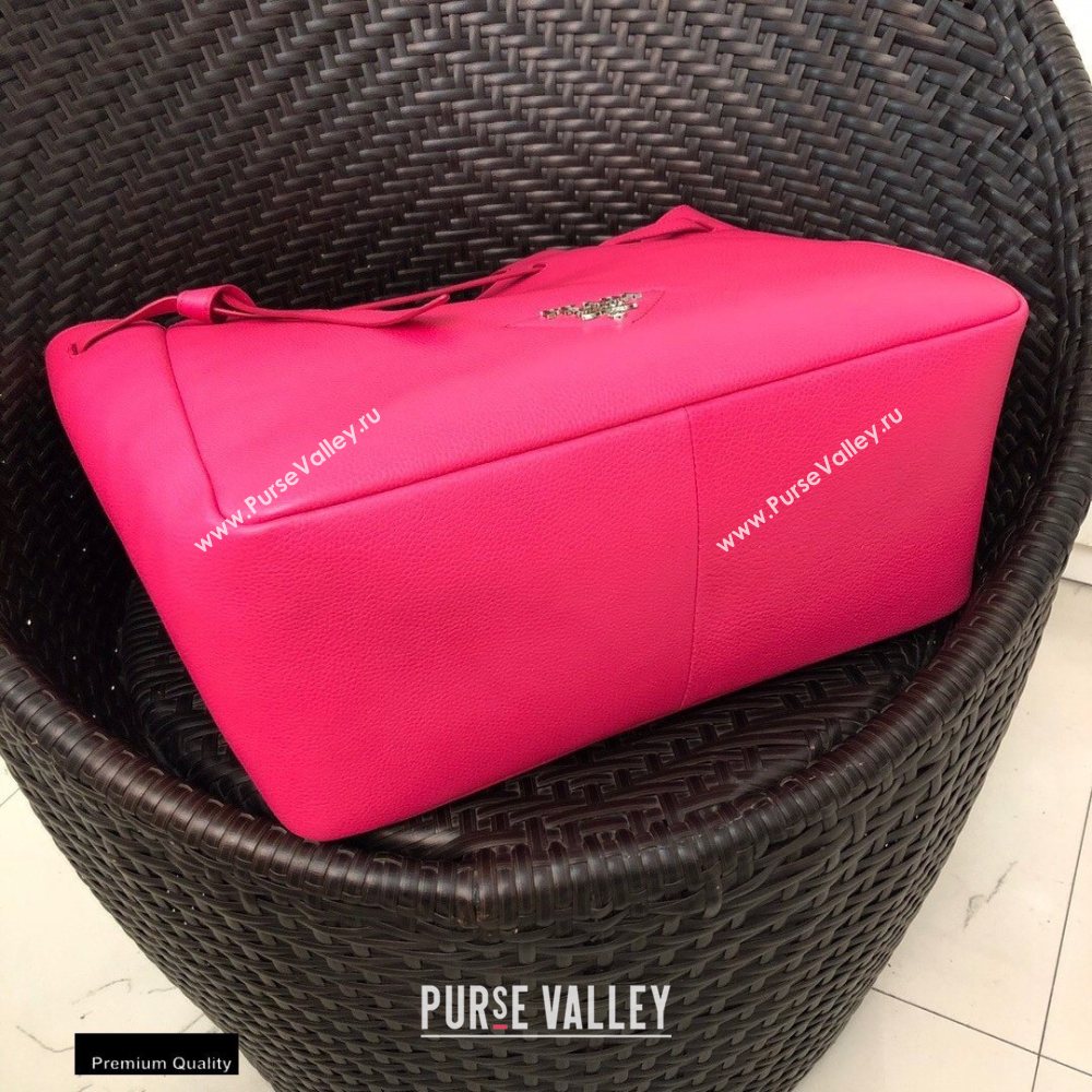 Prada Soft Leather Tote Bag with Drawstring Closure 1BG339 Fuchsia 2020 (gongyifang-20110603)