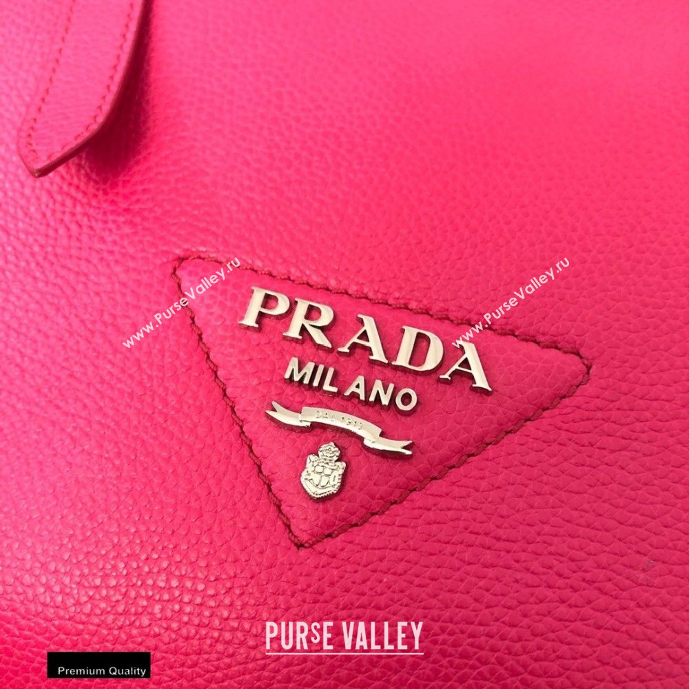 Prada Soft Leather Tote Bag with Drawstring Closure 1BG339 Fuchsia 2020 (gongyifang-20110603)