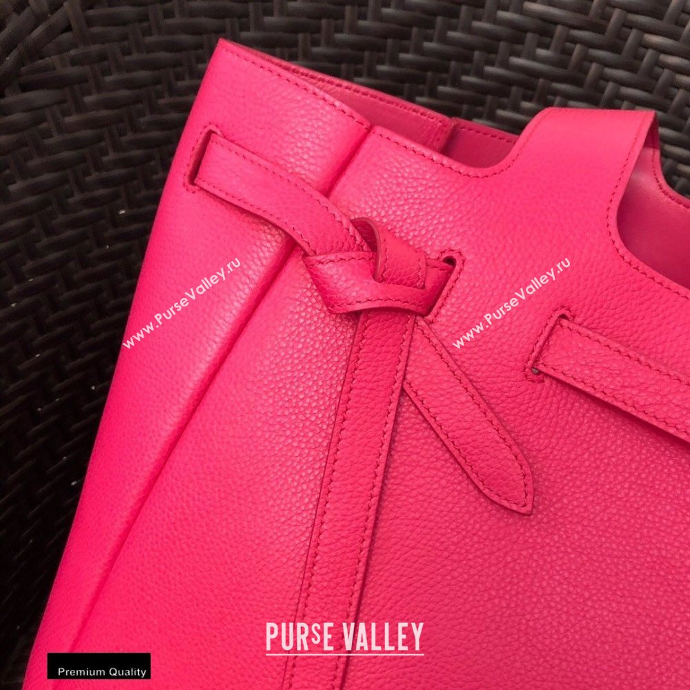 Prada Soft Leather Tote Bag with Drawstring Closure 1BG339 Fuchsia 2020 (gongyifang-20110603)