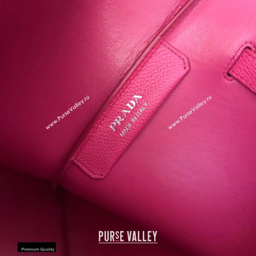 Prada Soft Leather Tote Bag with Drawstring Closure 1BG339 Fuchsia 2020 (gongyifang-20110603)