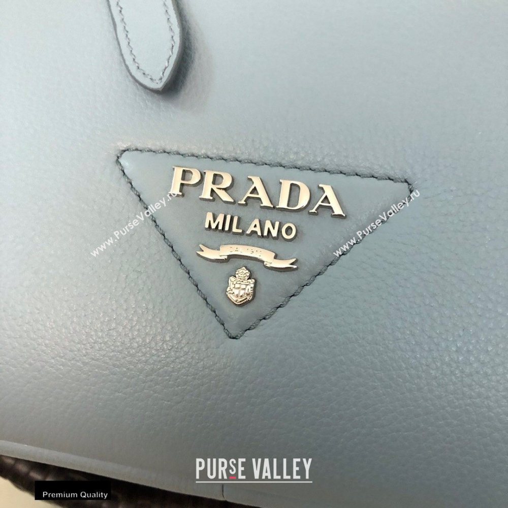 Prada Soft Leather Tote Bag with Drawstring Closure 1BG339 Baby Blue 2020 (gongyifang-20110604)