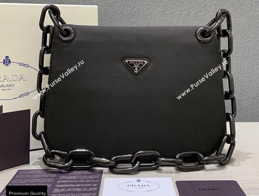 Prada Vintage Chain Shoulder Bag 6671 Fabric Black 2020 (weipin-20110602)