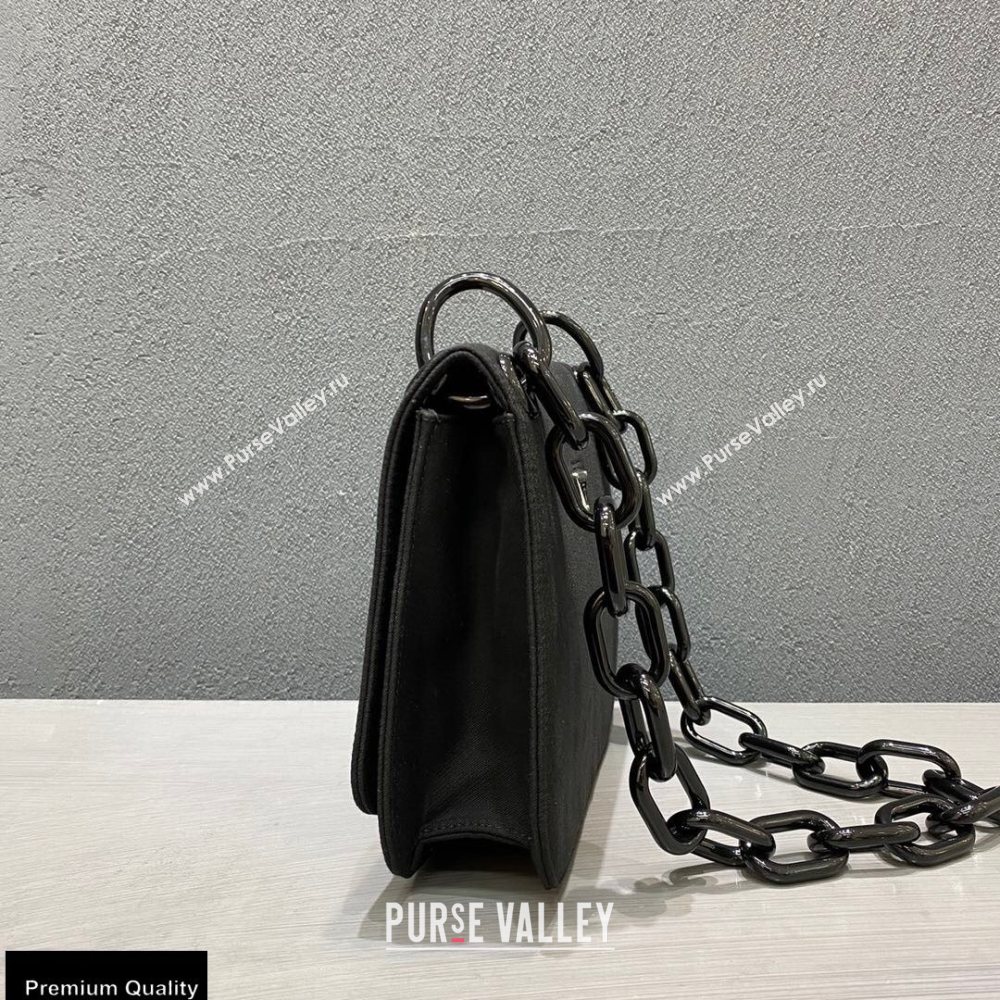 Prada Vintage Chain Shoulder Bag 6671 Fabric Black 2020 (weipin-20110602)