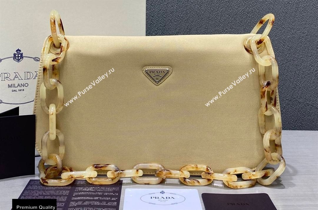 Prada Vintage Chain Shoulder Bag 6690 Fabric Beige 2020 (weipin-20110605)