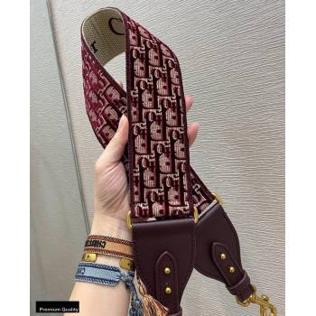 Dior Oblique Embroidered Velvet Shoulder Strap Burgundy 2020 (vivi-20111124 )