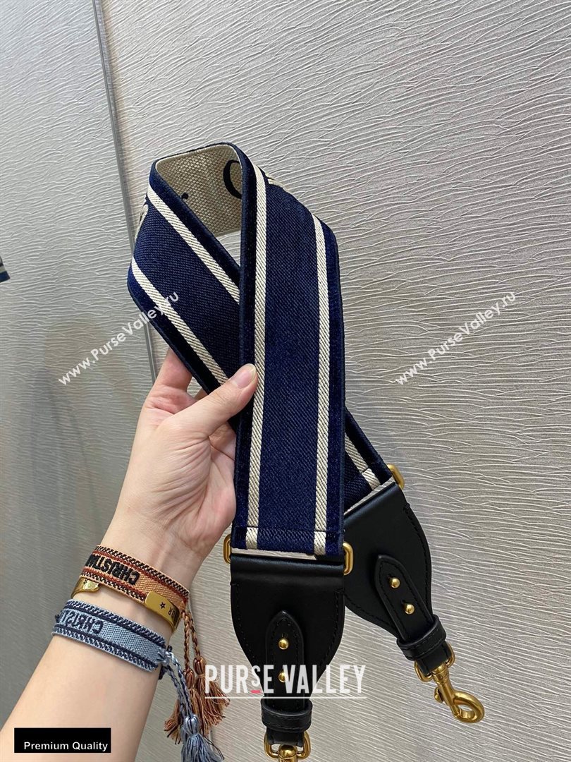 Christian Dior Embroidered Velvet Shoulder Strap Blue 2020 (vivi-20111121 )