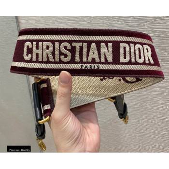 Christian Dior Embroidered Velvet Shoulder Strap Burgundy 2020 (vivi-20111122 )