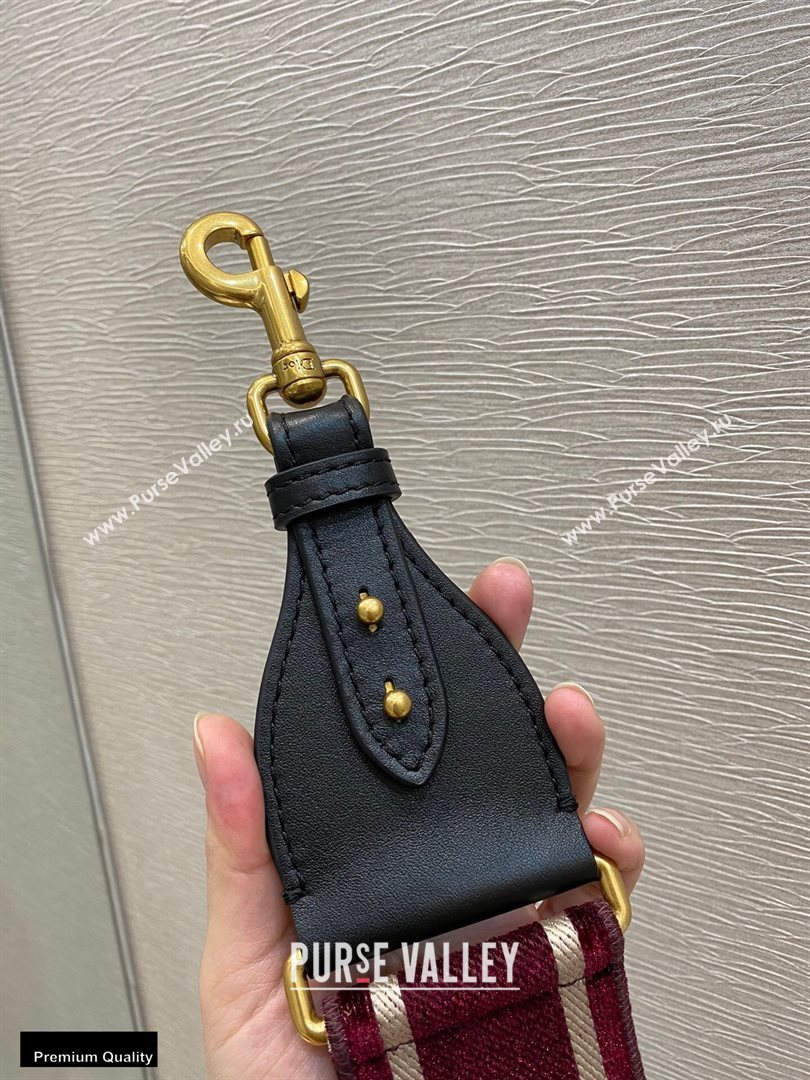 Christian Dior Embroidered Velvet Shoulder Strap Burgundy 2020 (vivi-20111122 )