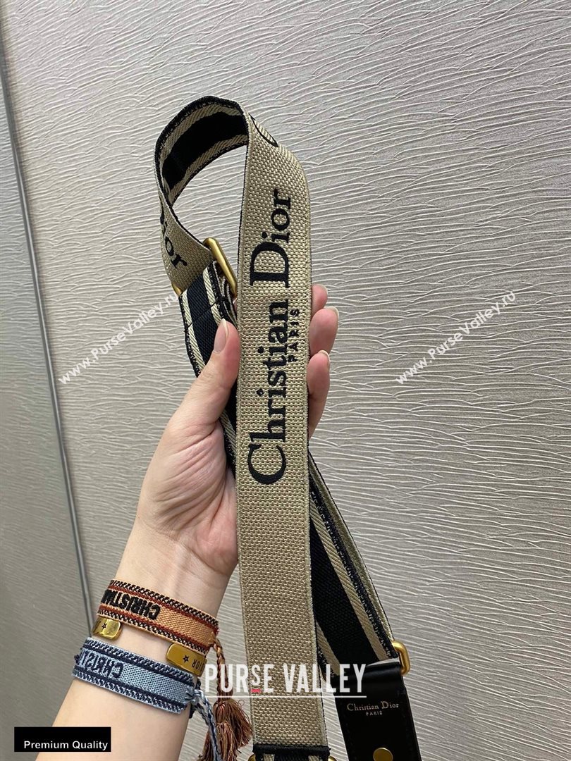 Christian Dior Embroidery Adjustable Shoulder Strap Black 2020 (vivi-20111125 )