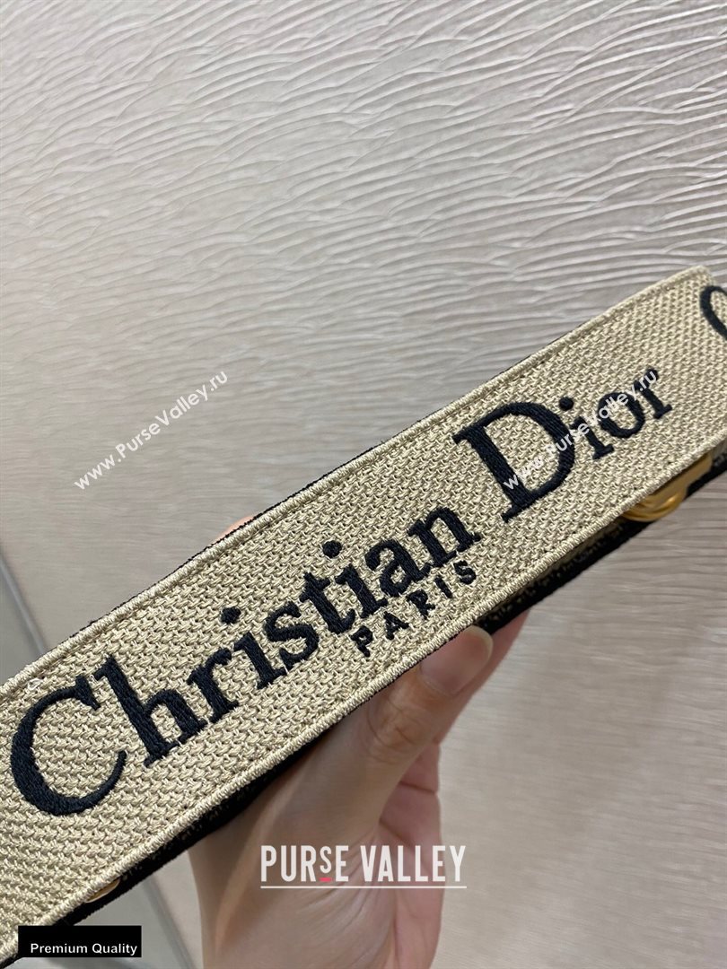 Christian Dior Embroidery Adjustable Shoulder Strap Black 2020 (vivi-20111125 )