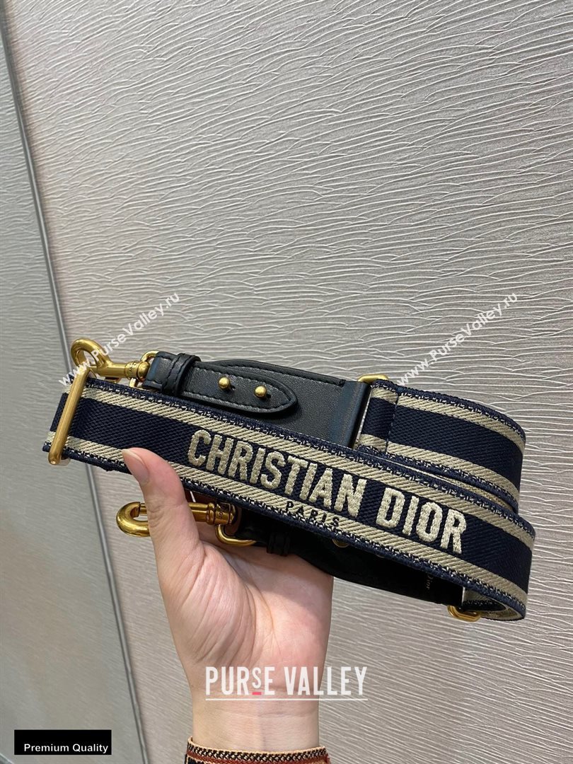 Christian Dior Embroidery Adjustable Shoulder Strap Blue 2020 (vivi-20111126 )