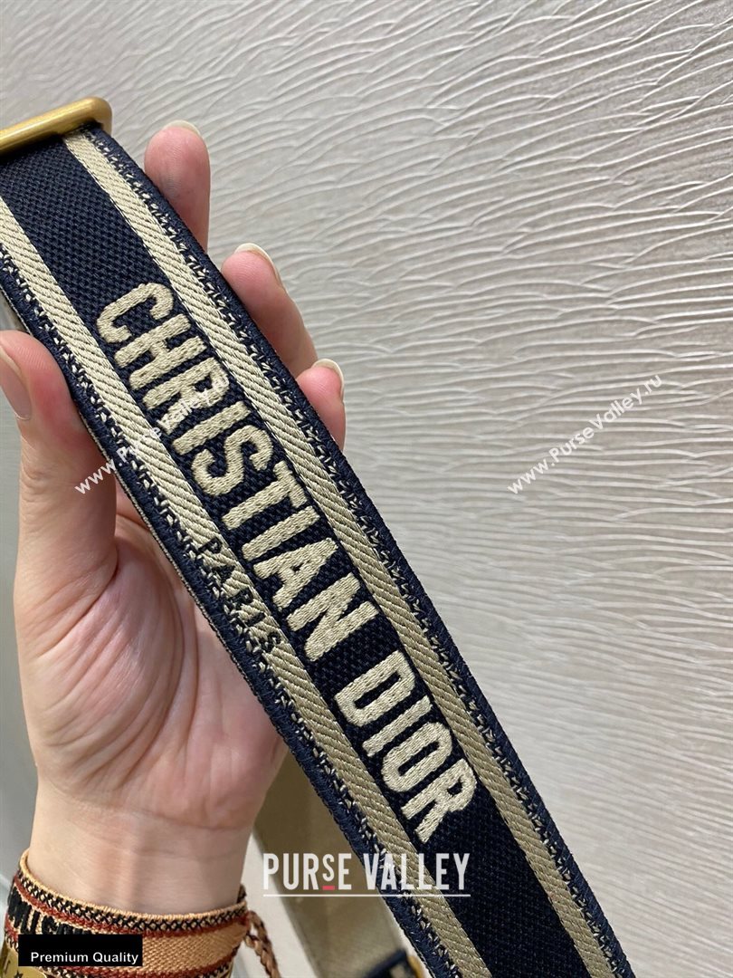 Christian Dior Embroidery Adjustable Shoulder Strap Blue 2020 (vivi-20111126 )