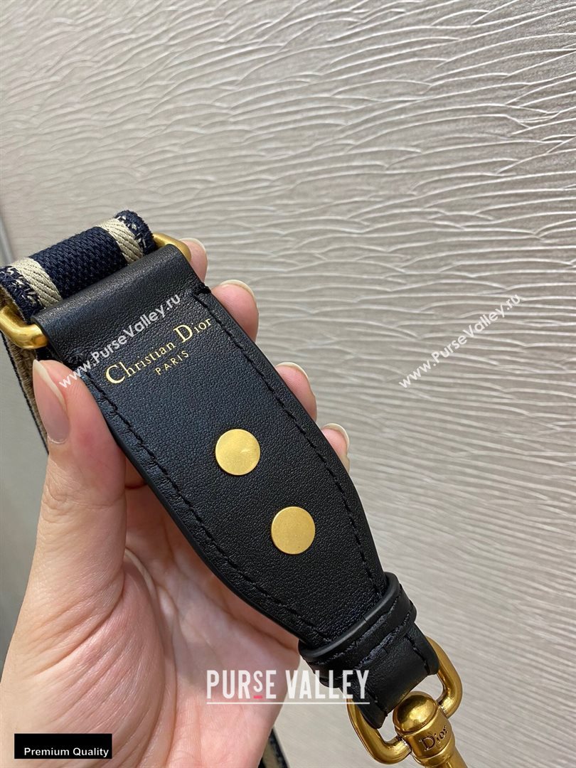Christian Dior Embroidery Adjustable Shoulder Strap Blue 2020 (vivi-20111126 )