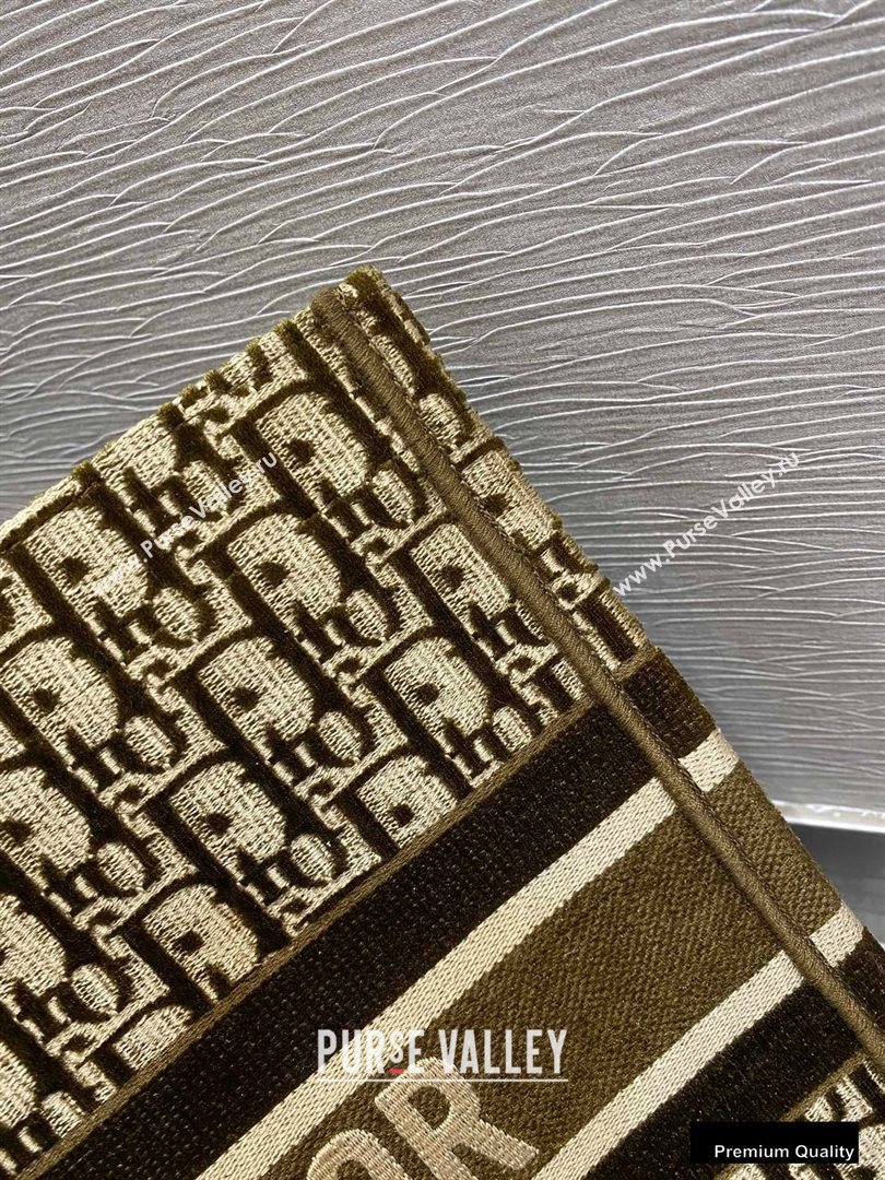 Dior Small Book Tote Bag in Oblique Embroidered Velvet Brown 2020 (vivi-20111102 )