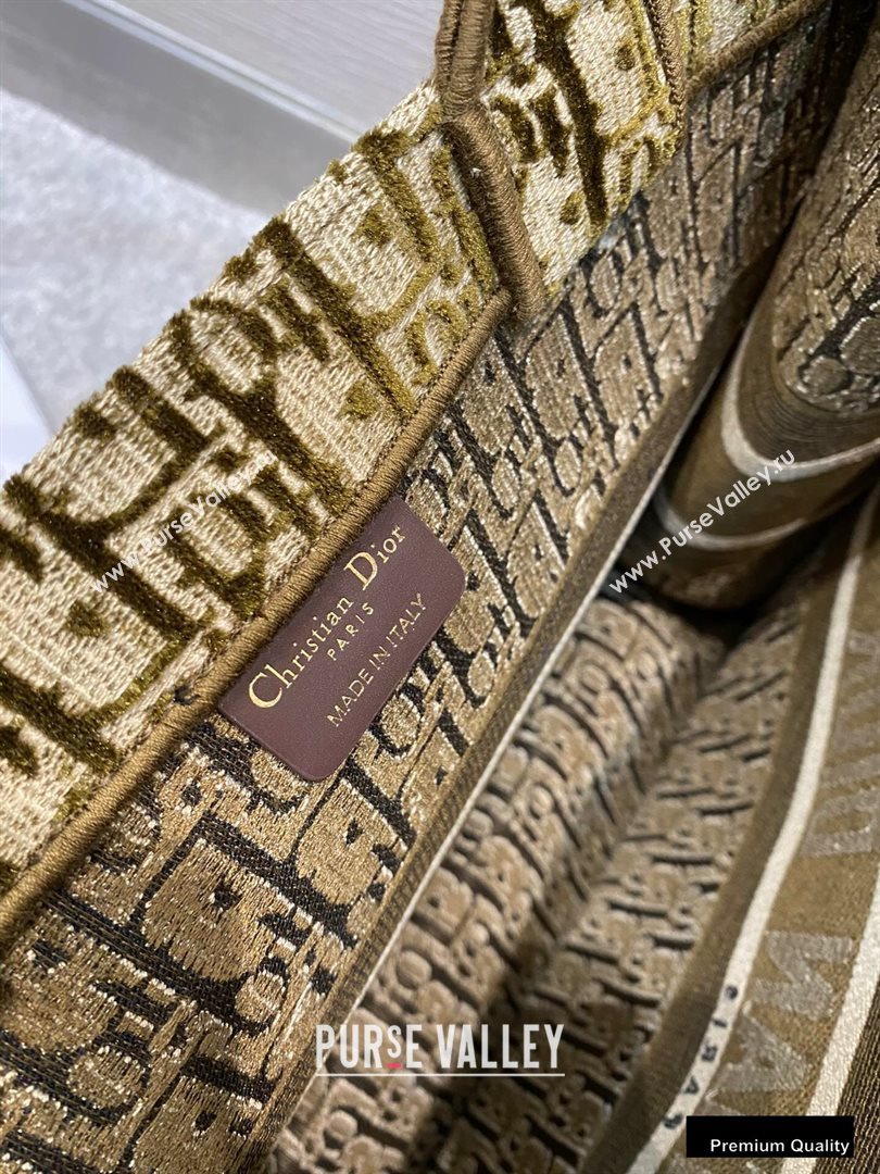 Dior Small Book Tote Bag in Oblique Embroidered Velvet Brown 2020 (vivi-20111102 )
