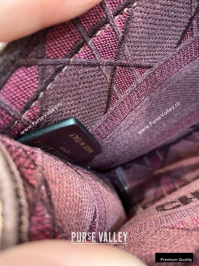 Dior Mini Book Tote Bag in Cannage Embroidered Velvet Burgundy 2020 (vivi-20111106 )